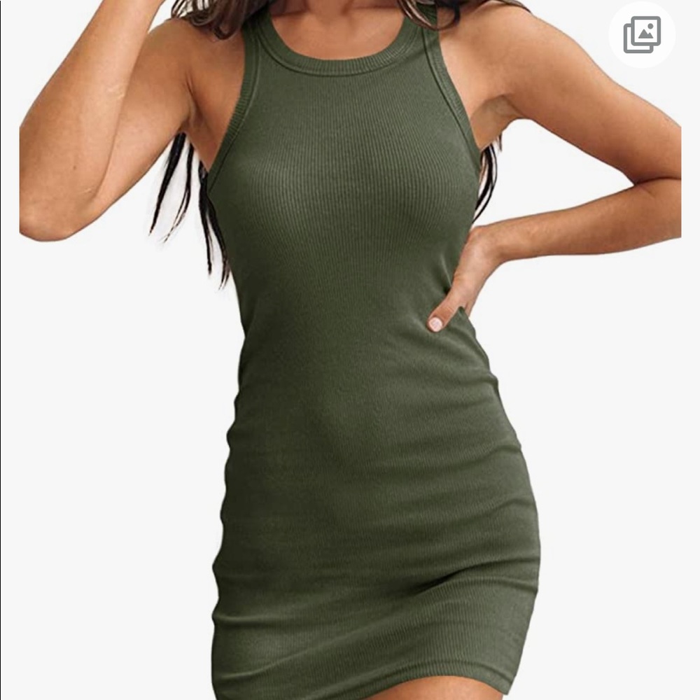 Green Tank Dress - SMALL